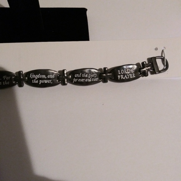 HEMATITE LORD'S PRAYER CROSS BRACELET - Picture 5 of 5